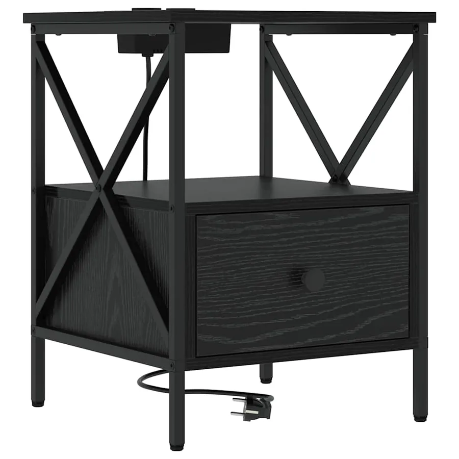 Cabinet de chevet 2 pcs Chêne noir 41,5 x 40,5 x 55 cm - 5
