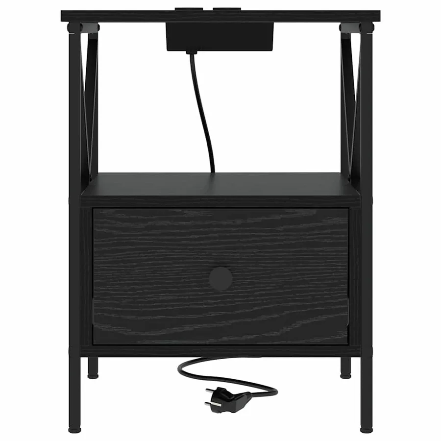 Cabinet de chevet 2 pcs Chêne noir 41,5 x 40,5 x 55 cm - 7