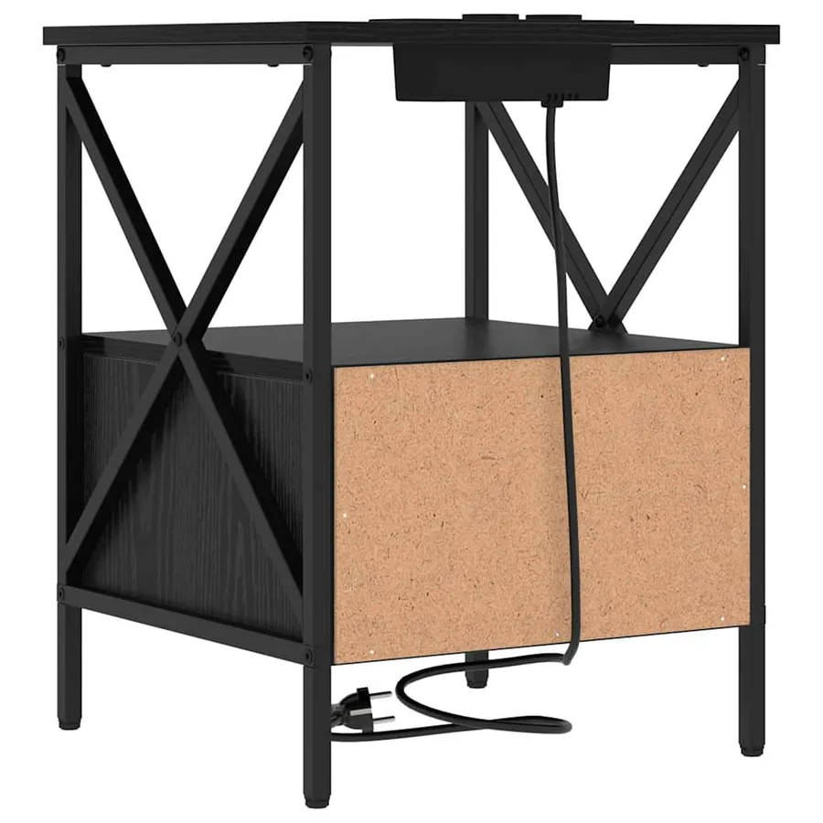 Cabinet de chevet 2 pcs Chêne noir 41,5 x 40,5 x 55 cm - 9