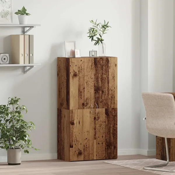 Cabinet de Bureau Bois ancien 60 x 32 x 115 cm