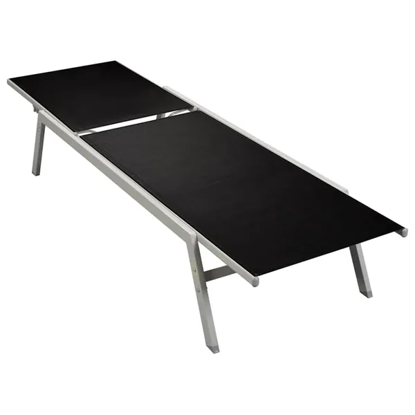 Chaise longue Acier et textilène Noir