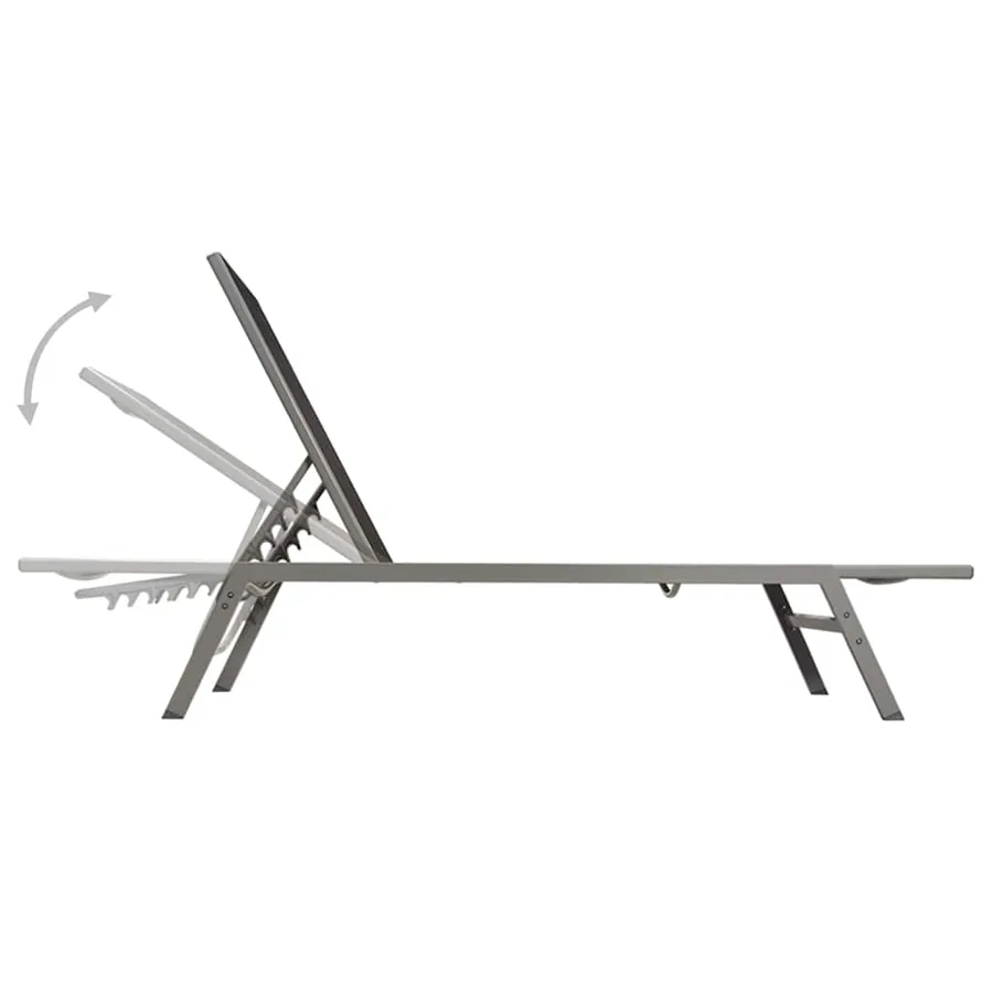 Chaise longue Acier et textilène Noir - 5