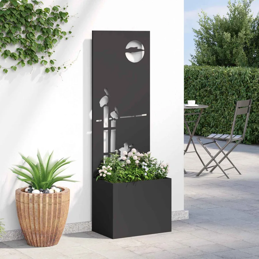 Écran de confidentialité de jardin Fretwork Noir 50 x 150 cm - 4
