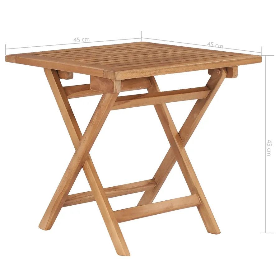 Table pliable de jardin 45x45x45 cm Bois de teck solide - 6