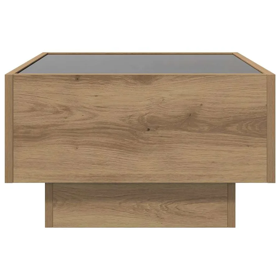 Table basse chêne artisanal 50 x 50 x 30 cm Bois d'ingénierie - 9