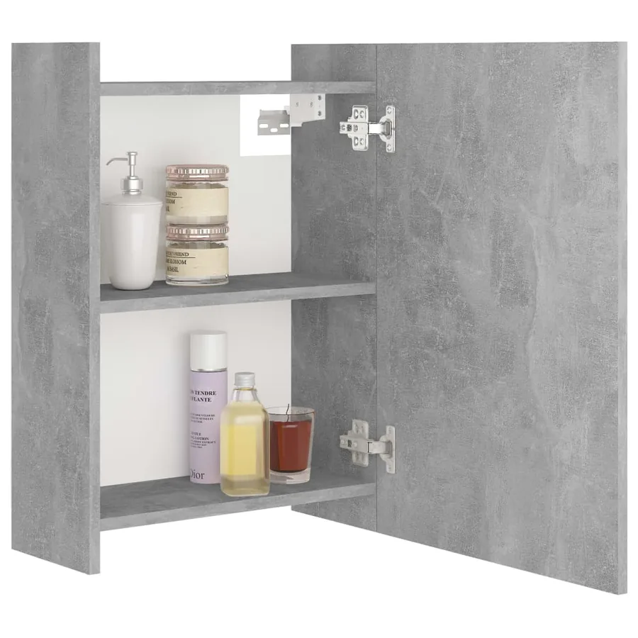 Armoire à miroir de salle de bain Gris béton Bois d’ingénierie - 4