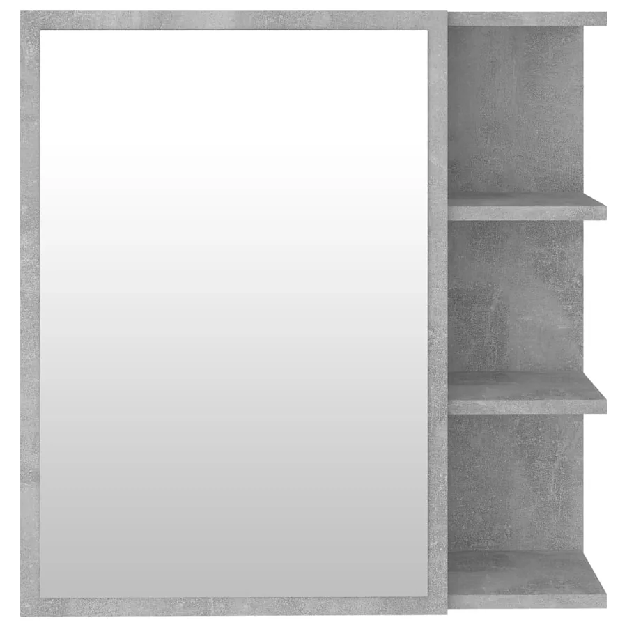 Armoire à miroir de salle de bain Gris béton Bois d’ingénierie - 7