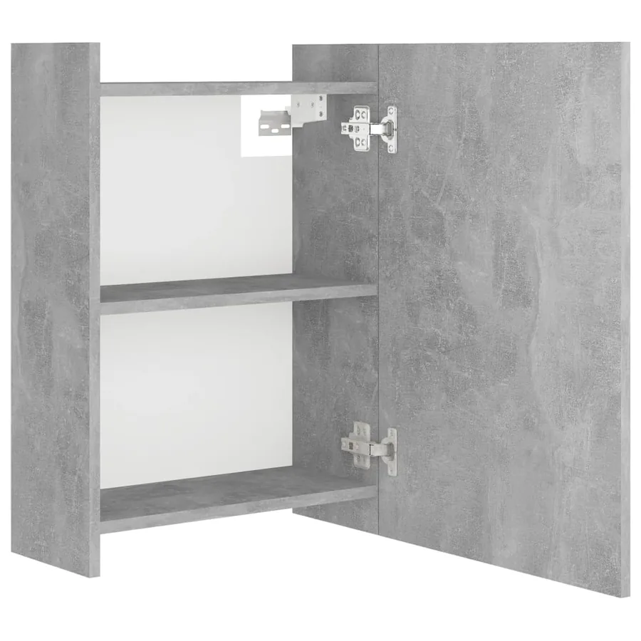 Armoire à miroir de salle de bain Gris béton Bois d’ingénierie - 8