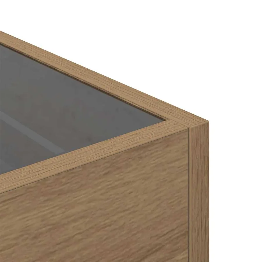 Table basse chêne artisanal 40 x 40 x 30 cm Bois d'ingénierie - 12