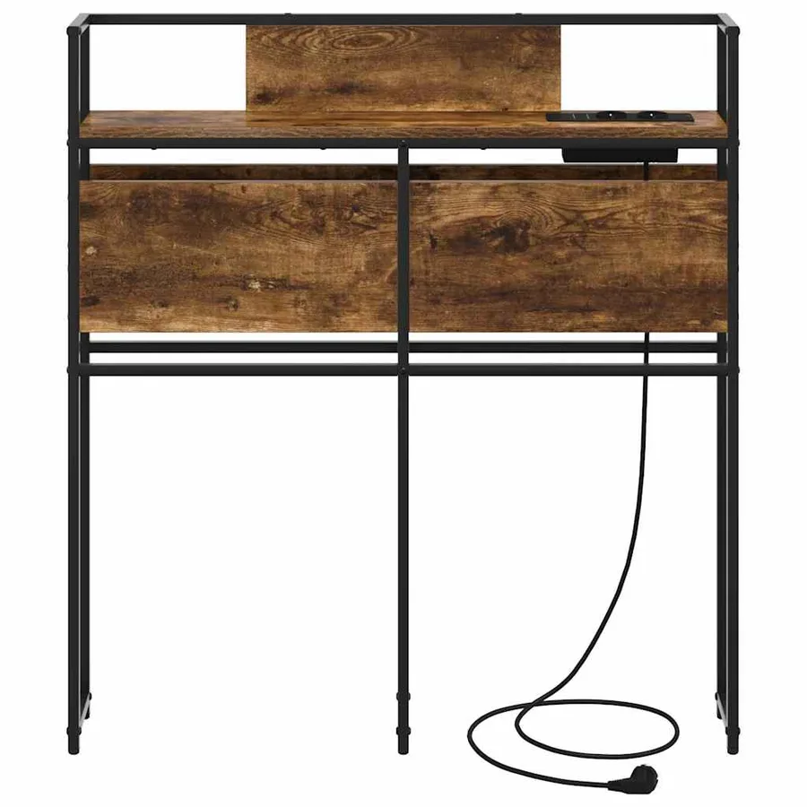Tête de lit de rangement Chêne fumé Bois d'ingénierie - 5