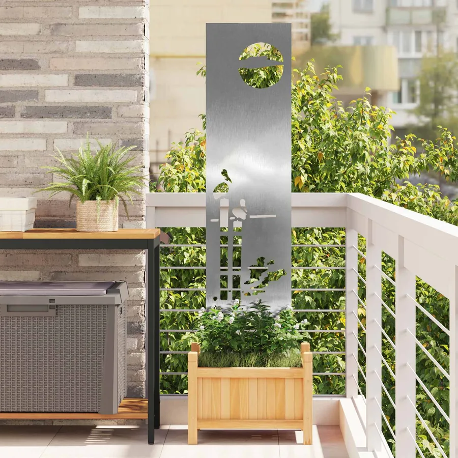 Écran de confidentialité de jardin Fretwork Argenté 32 x 140 cm