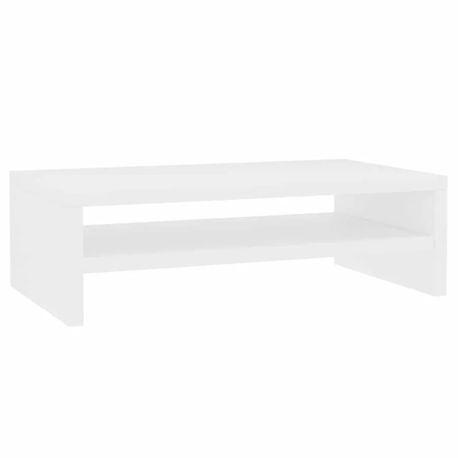 Support de moniteur Blanc 42 x 24 x 13 cm Bois d'ingénierie - 2