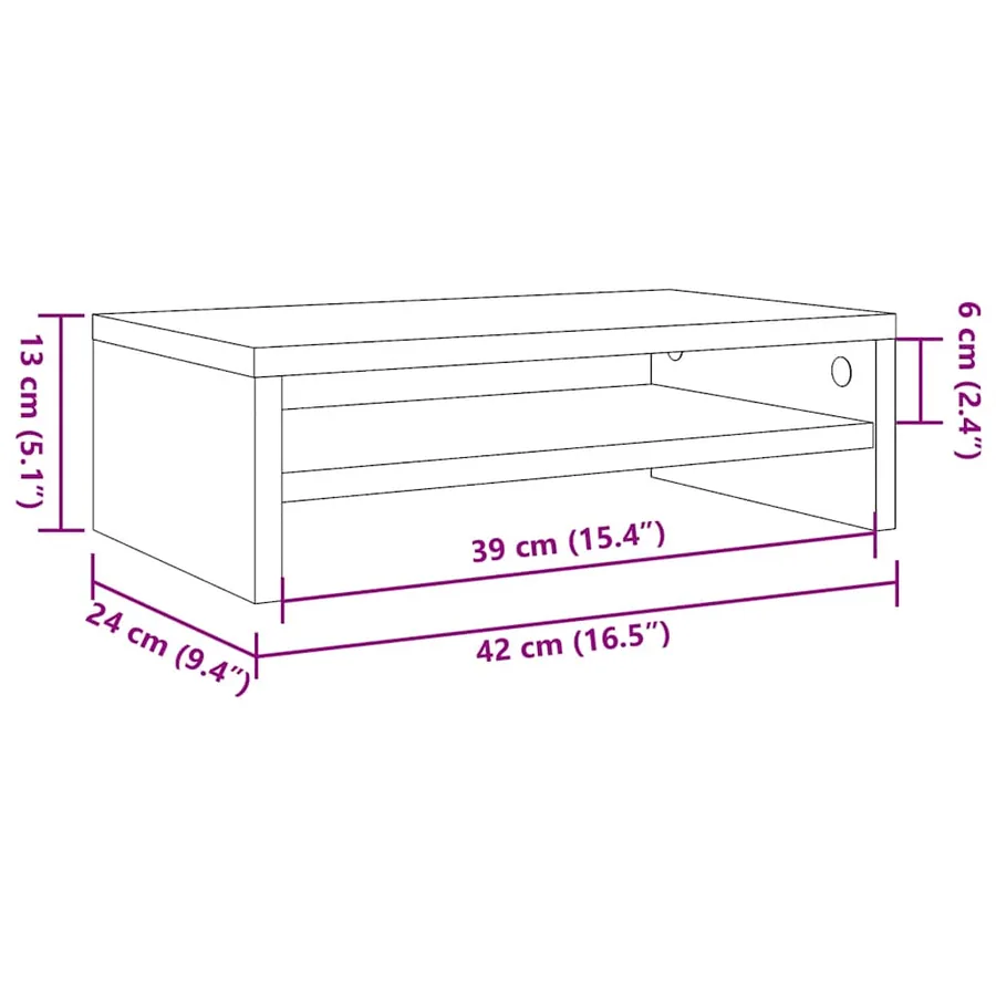 Support de moniteur Blanc 42 x 24 x 13 cm Bois d'ingénierie - 6
