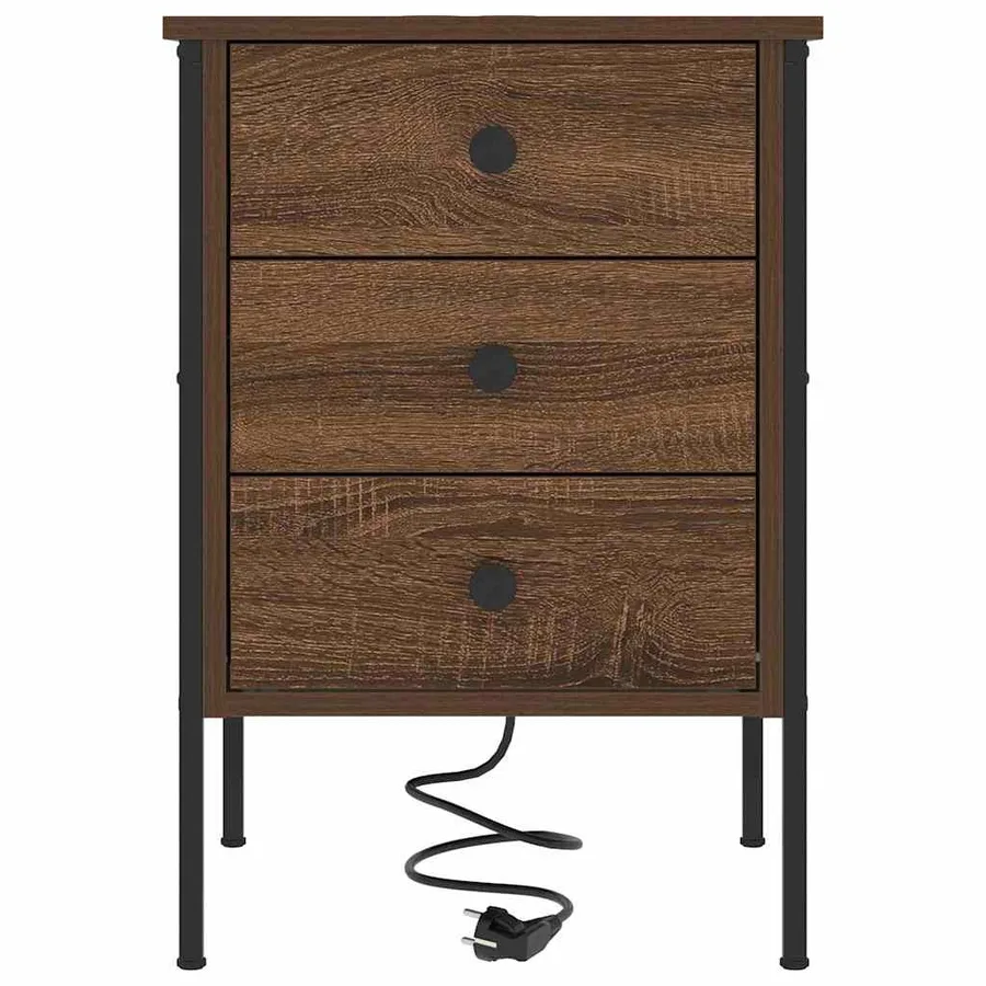 Cabinet de chevet avec tiroir 2 pcs Chêne brun 42 x 41 x 61 cm - 7