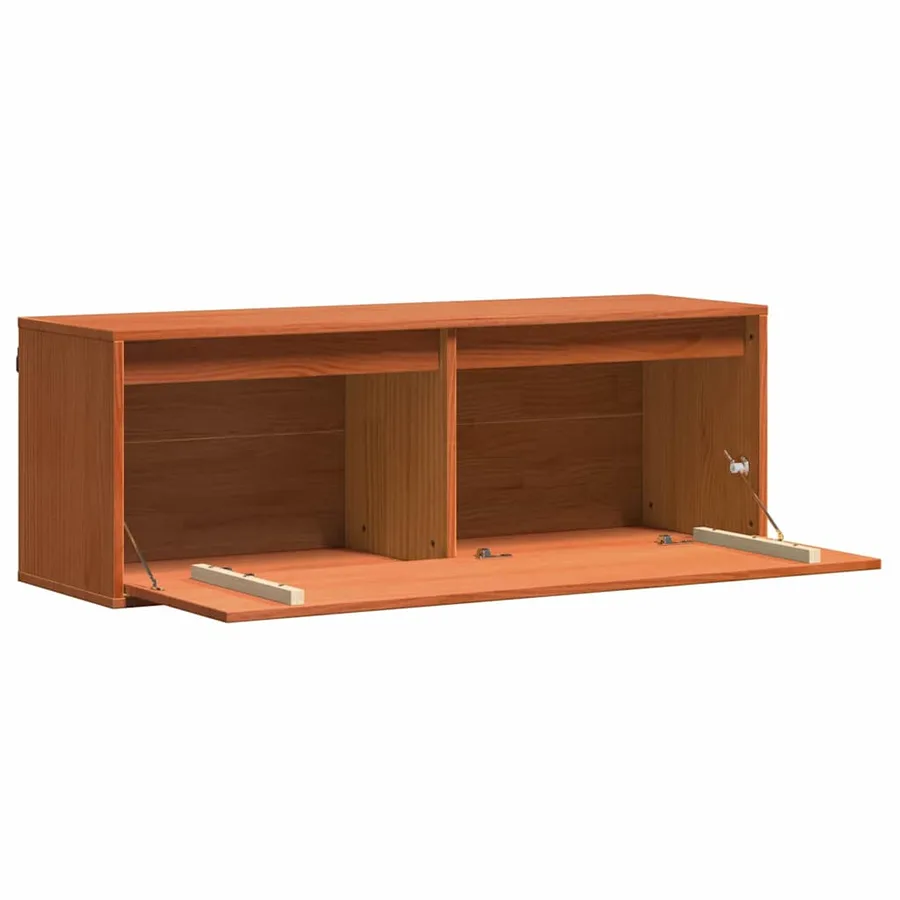 Meuble mural Cire marron 100 x 30 x 35 cm Bois de pin massif - 5
