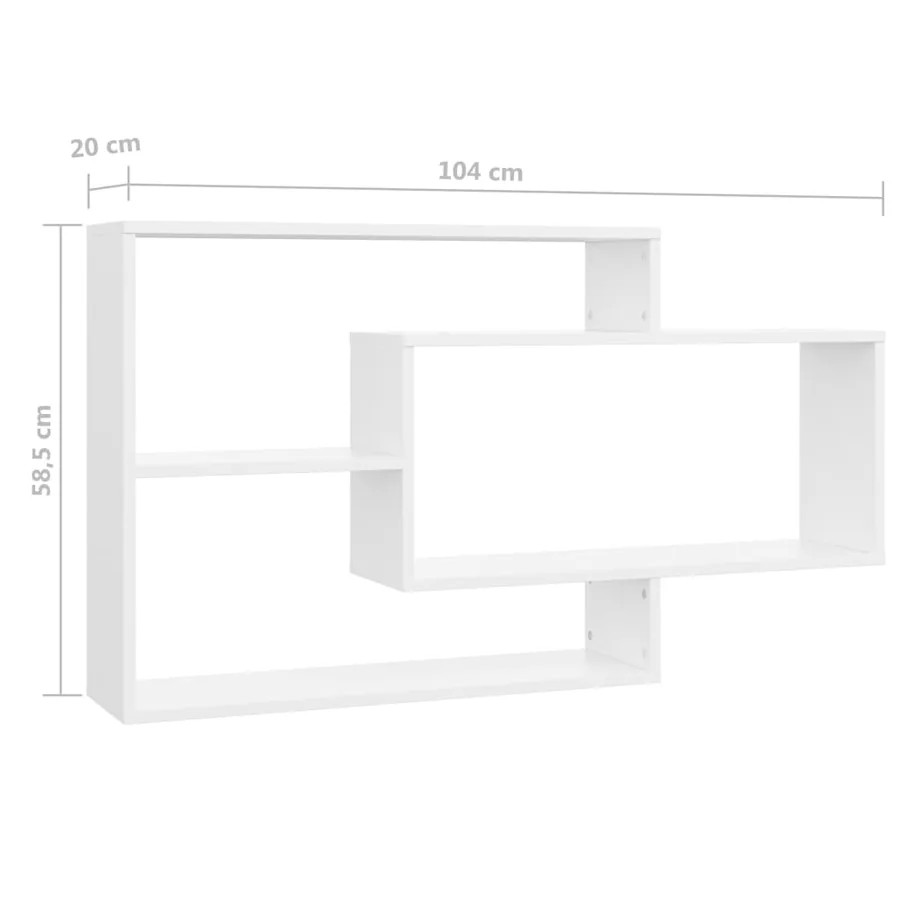 Étagères murales Blanc 104x20x58,5 cm Bois d'ingénierie - 6