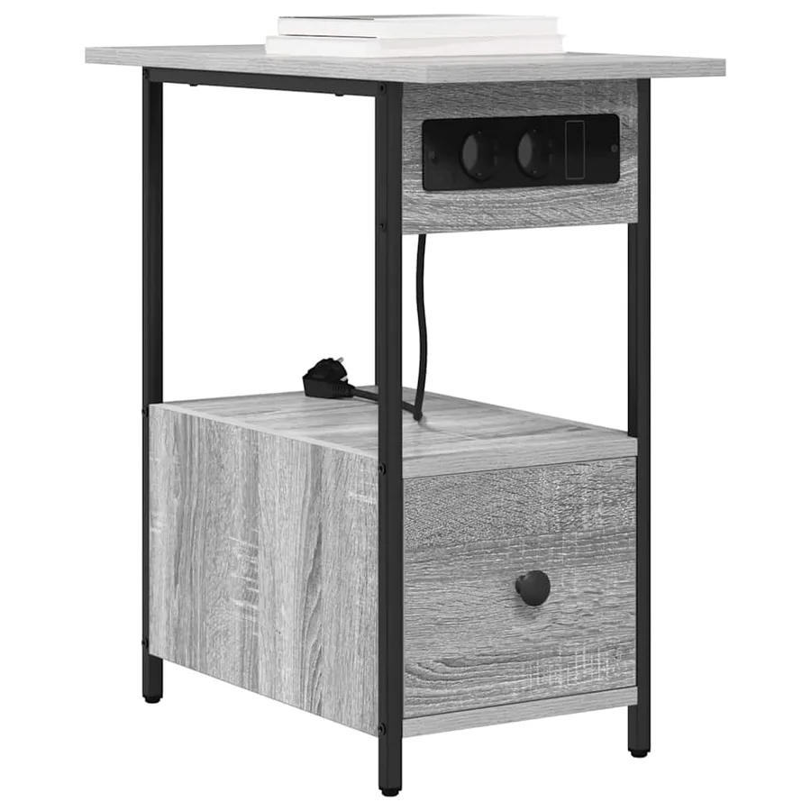 Cabinet de chevet Gris Sonoma 60 x 30 x 61 cm Bois d'ingénierie - 3