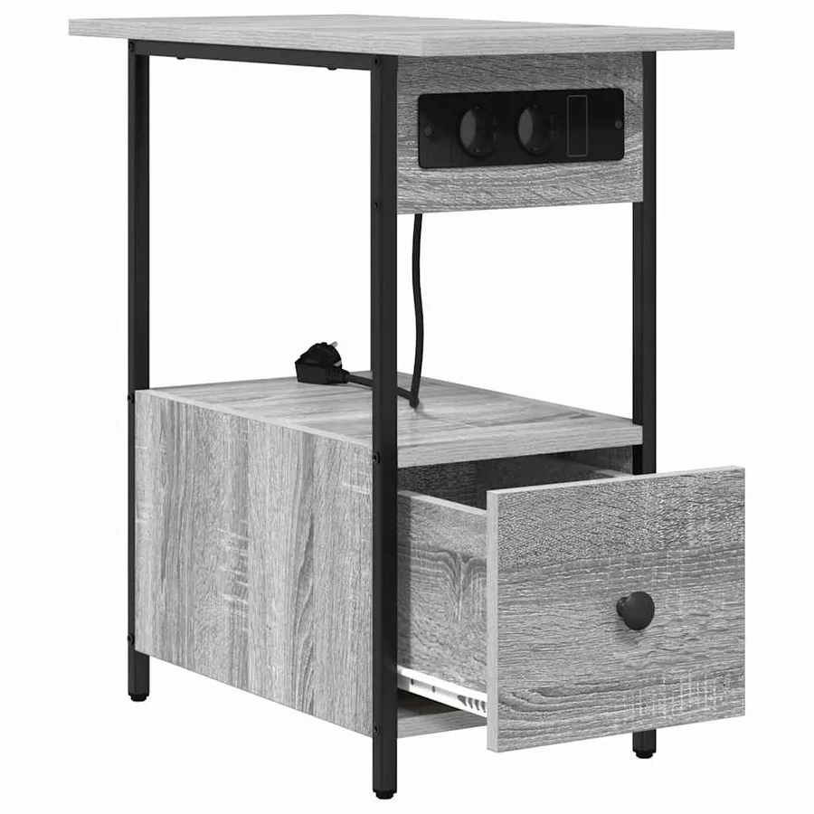 Cabinet de chevet Gris Sonoma 60 x 30 x 61 cm Bois d'ingénierie - 6