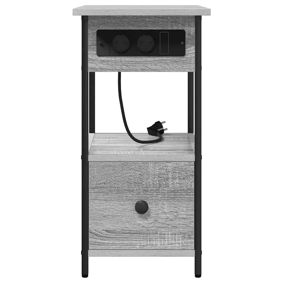 Cabinet de chevet Gris Sonoma 60 x 30 x 61 cm Bois d'ingénierie - 7