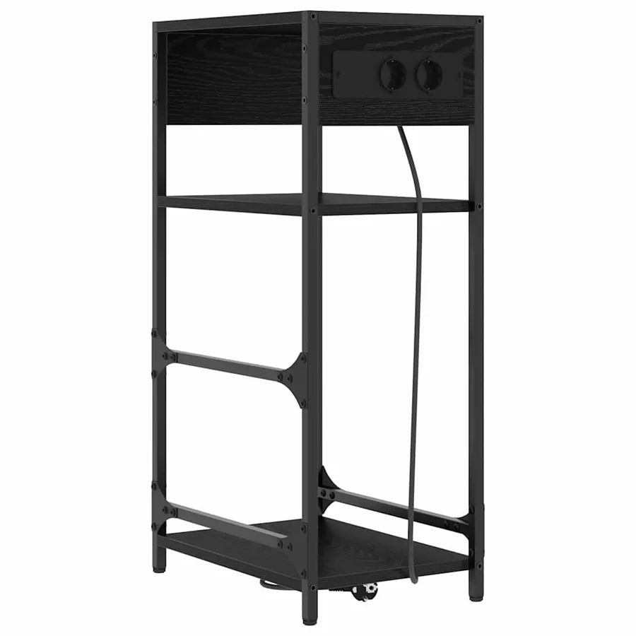 Cabinet de chevet Chêne noir 40 x 27 x 76 cm Bois d'ingénierie - 2