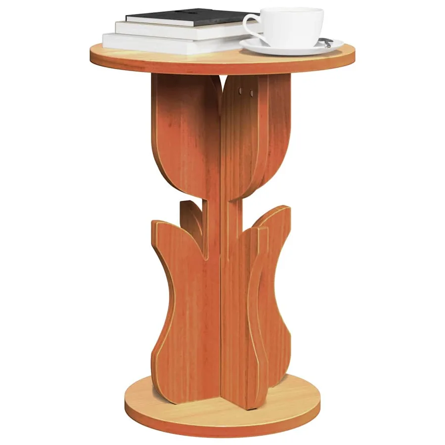 Table basse Brun cire 39,5 x 39,5 x 53,5 cm Bois massif en pin - 3