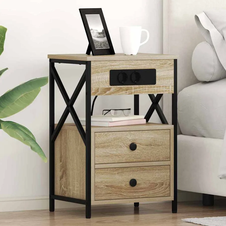 Cabinet de chevet 2 pcs Chêne Sonoma 40 x 31 x 60 cm