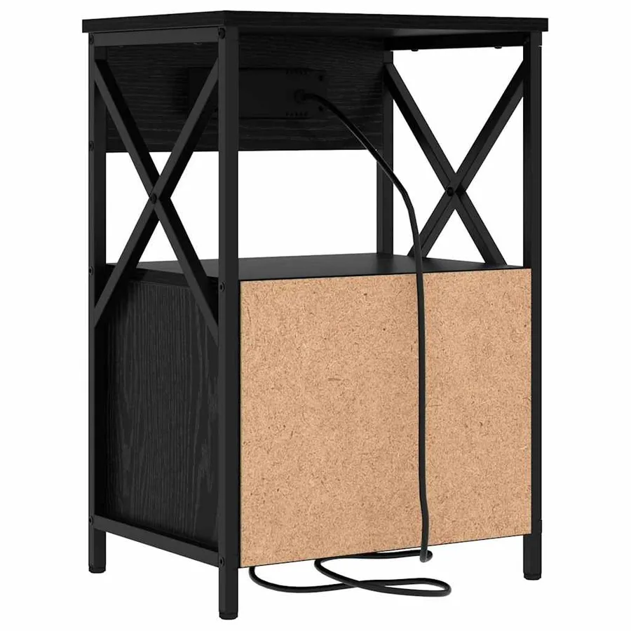 Cabinet de chevet avec tiroir 2 pcs Chêne noir 40 x 31 x 60 cm - 9