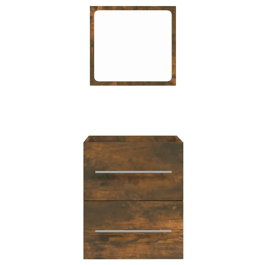 Armoire de salle de bain avec miroir Chêne fumé 41x38,5x48 cm - 5