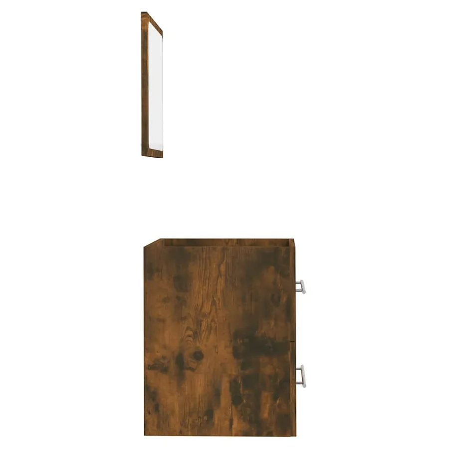 Armoire de salle de bain avec miroir Chêne fumé 41x38,5x48 cm - 7