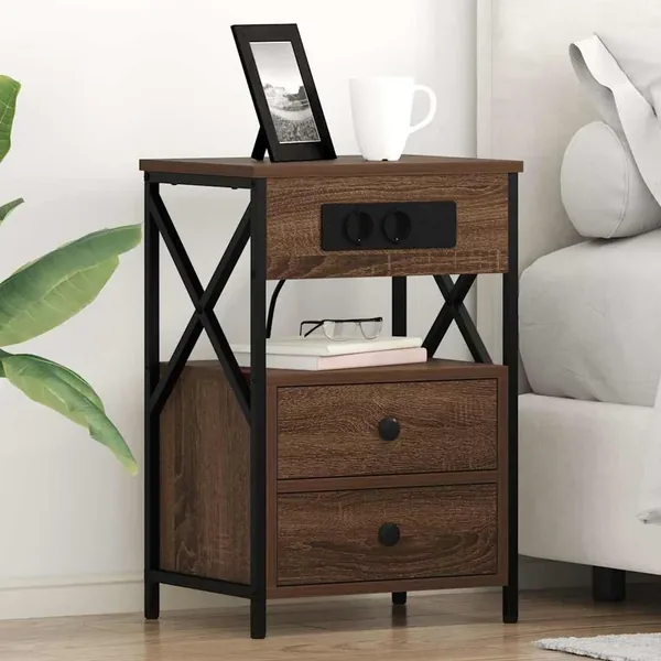 Cabinet de chevet Chêne brun 40 x 31 x 60 cm Bois d'ingénierie