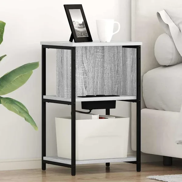 Cabinet de chevet Gris Sonoma 38 x 31 x 61 cm Bois d'ingénierie