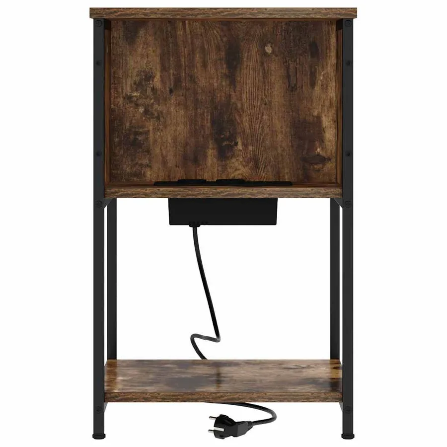 Cabinet de chevet Chêne fumé 38 x 31 x 61 cm Bois d'ingénierie - 5
