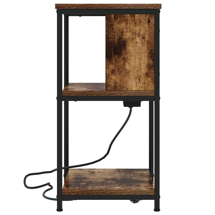 Cabinet de chevet Chêne fumé 38 x 31 x 61 cm Bois d'ingénierie - 6