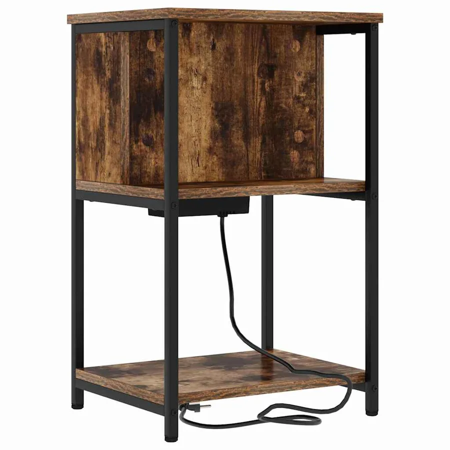 Cabinet de chevet Chêne fumé 38 x 31 x 61 cm Bois d'ingénierie - 7