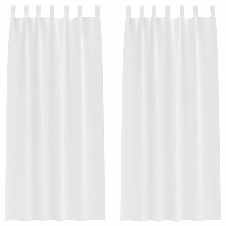 Rideaux occultants avec anneaux 2 pcs Blanc pur 245 x 140 cm - 2