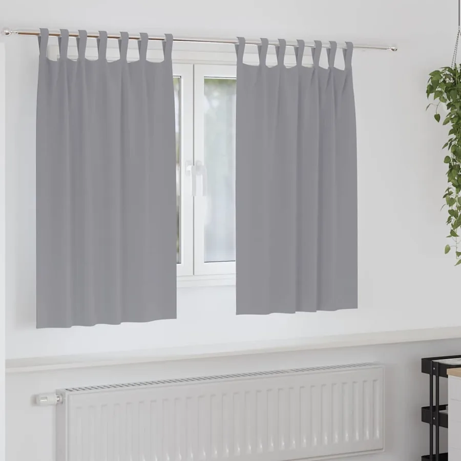 Rideaux occultants avec anneaux 2 pcs Gris clair 140 x 140 cm