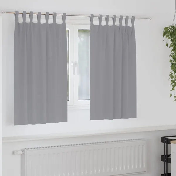 Rideaux occultants avec anneaux 2 pcs Gris clair 140 x 140 cm