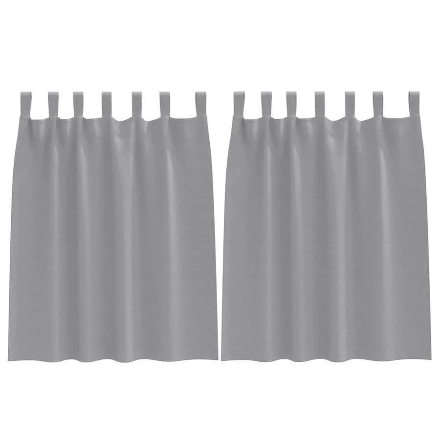 Rideaux occultants avec anneaux 2 pcs Gris clair 140 x 140 cm - 2