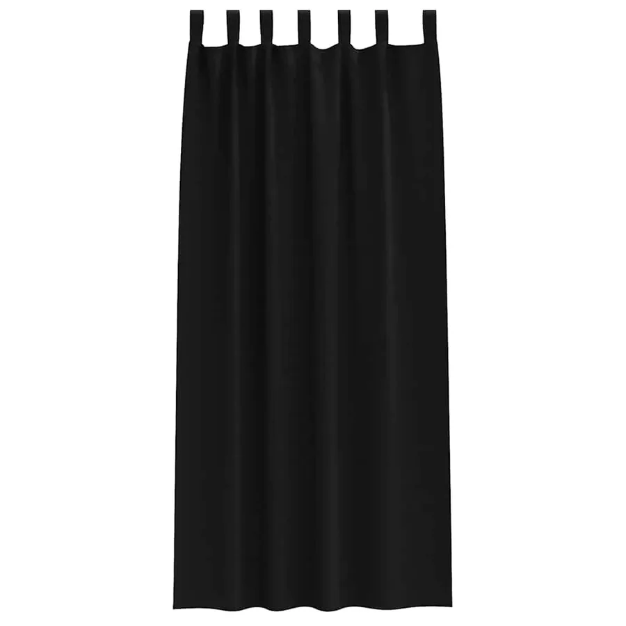 Rideaux occultants avec anneaux 2 pcs Noir 225 x 140 cm - 4