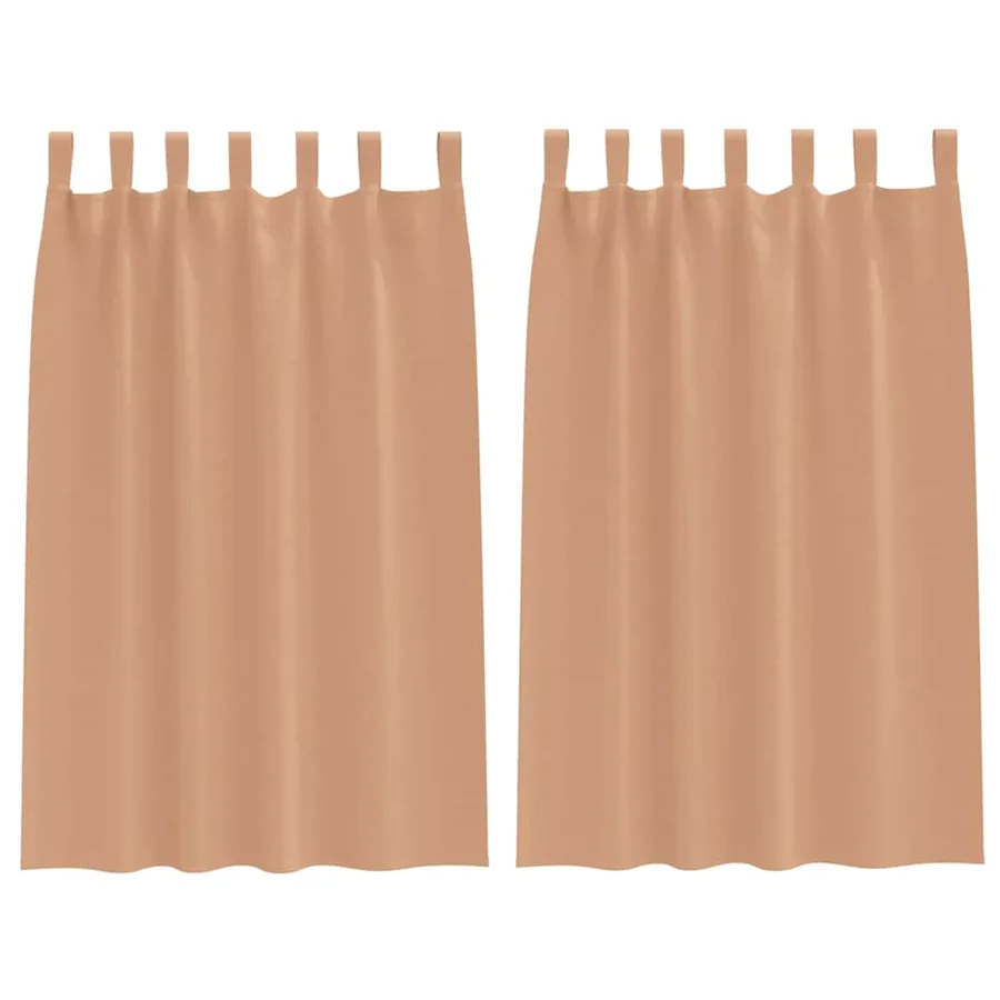Rideaux occultants avec anneaux 2 pcs Marron Clair 175 x 140 cm - 2