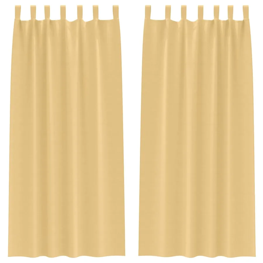 Rideaux occultants avec anneaux 2 pcs Beige 225 x 140 cm - 2