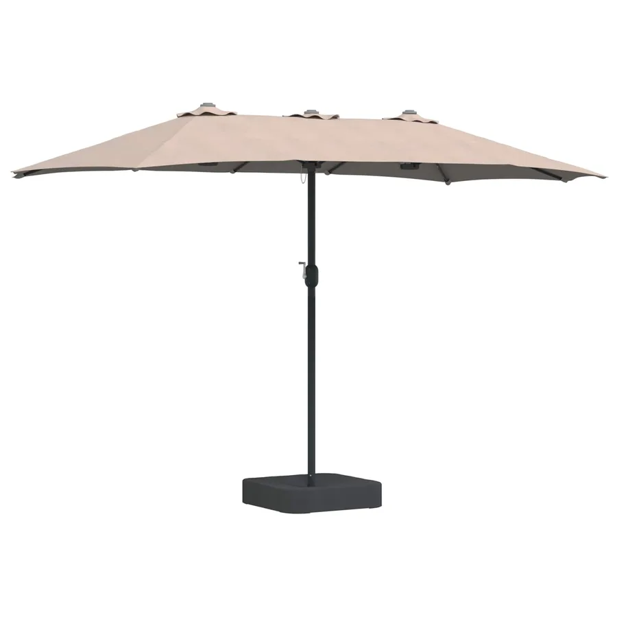 Parasol de jardin Taupe 385 x 209 x 244 cm Polyester - 2