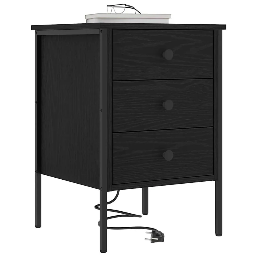 Cabinet de chevet Chêne noir 42 x 41 x 61 cm Bois d'ingénierie - 3