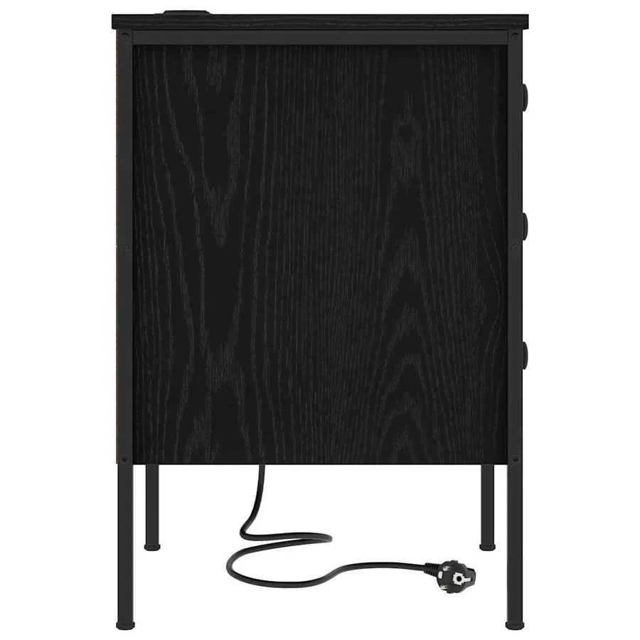 Cabinet de chevet Chêne noir 42 x 41 x 61 cm Bois d'ingénierie - 7