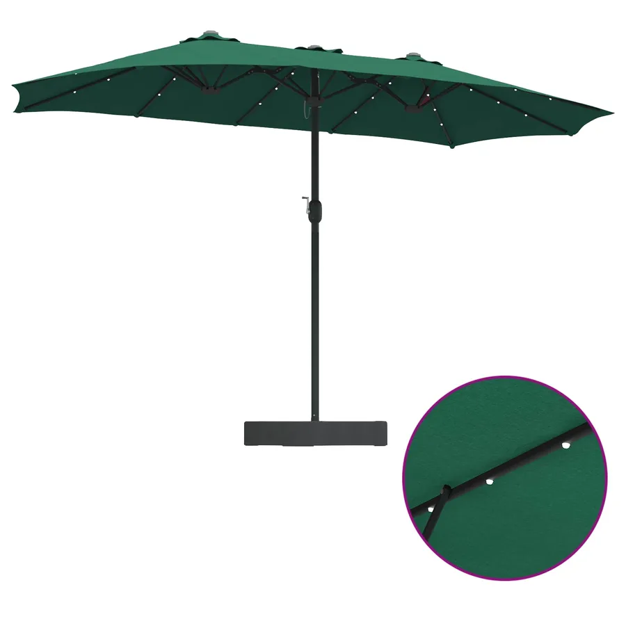 Parasol de jardin Vert 385 x 209 x 244 cm Polyester - 8