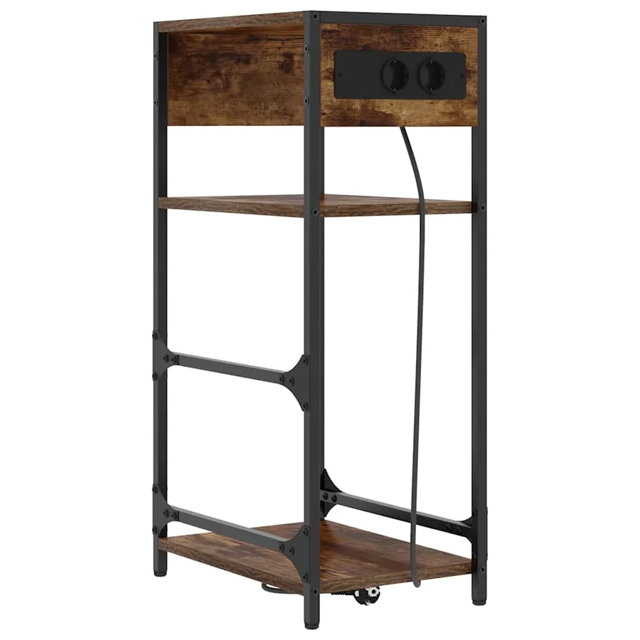 Cabinet de chevet Chêne fumé 40 x 27 x 76 cm Bois d'ingénierie - 2