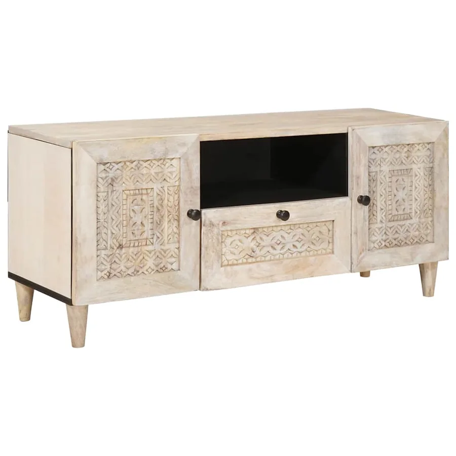 Unites TV avec tiroir Blanc 105 x 33 x 46 cm Bois d'ingénierie