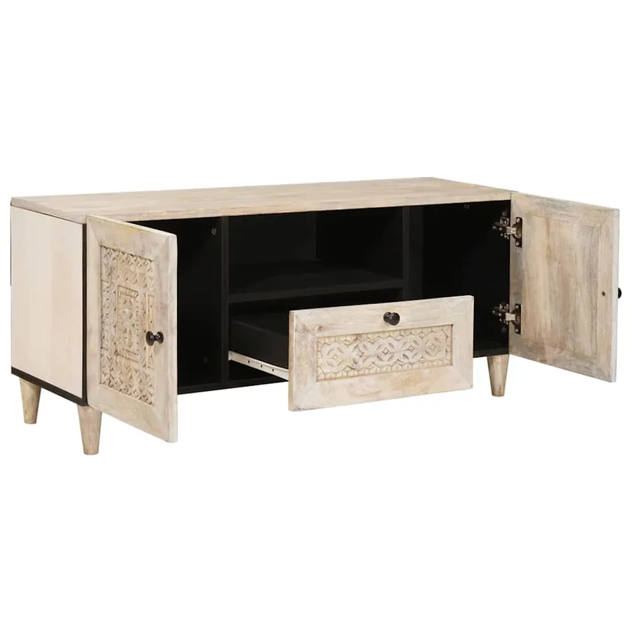 Unites TV avec tiroir Blanc 105 x 33 x 46 cm Bois d'ingénierie - 2