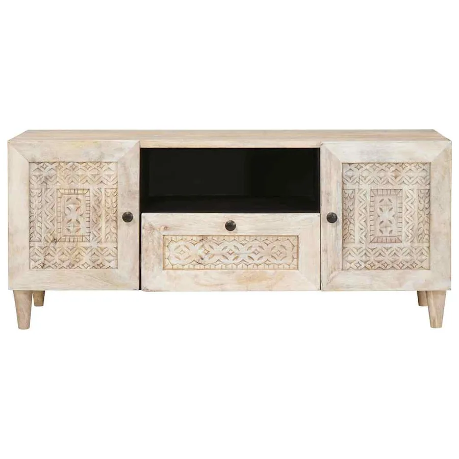 Unites TV avec tiroir Blanc 105 x 33 x 46 cm Bois d'ingénierie - 3