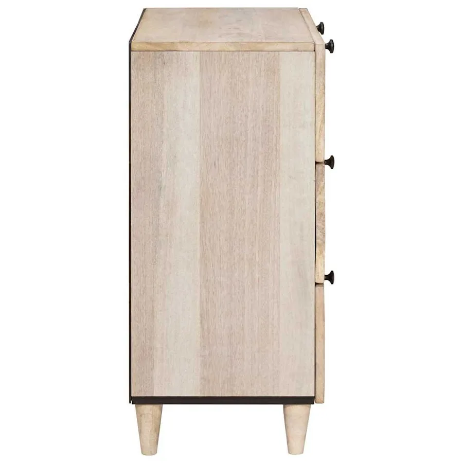 Buffet 2 pcs Blanc 120 x 33,5 x 75 cm bois de manguier massif - 5